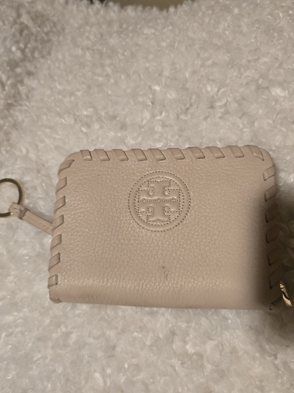 Tory Burch Whipstitch Leather Zip Wallet - Blush